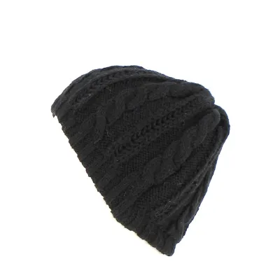 Capelli black cable knit beanie - Chapellerie TRACLET - Reference: 226893| Chapellerie Traclet