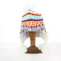 Ear flap beanie for children fleece lined white - Chapellerie TRACLET