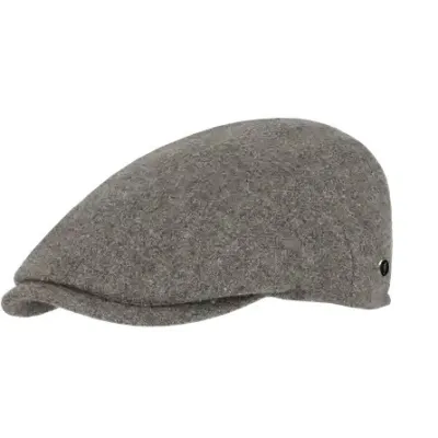 Matteo Flat Cap Grey Wool - FLECHET ref 22714 chapellerie traclet