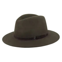 Gianni Traveller Hat with Ear Flaps Olive Felt - Fléchet