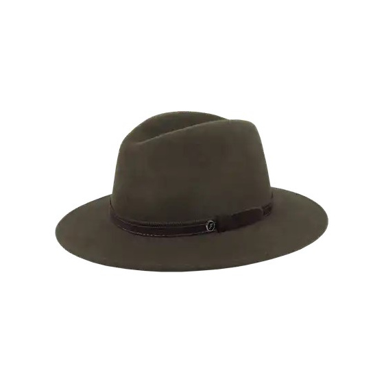 Gianni Traveller Hat with Ear Flaps Olive Felt - Fléchet