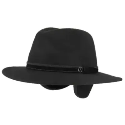 Gianni Traveller Hat with Ear Flaps Black Felt - Fléchet Reference: 22722| Chapellerie Traclet