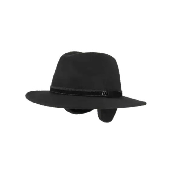 Gianni Traveller Hat with Ear Flaps Black Felt - Fléchet