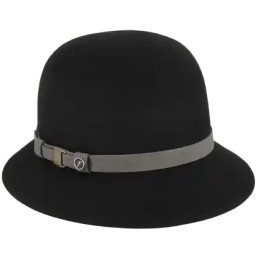 copy of Judith Black Cloche Hat in Rabbit Felt - Fléchet