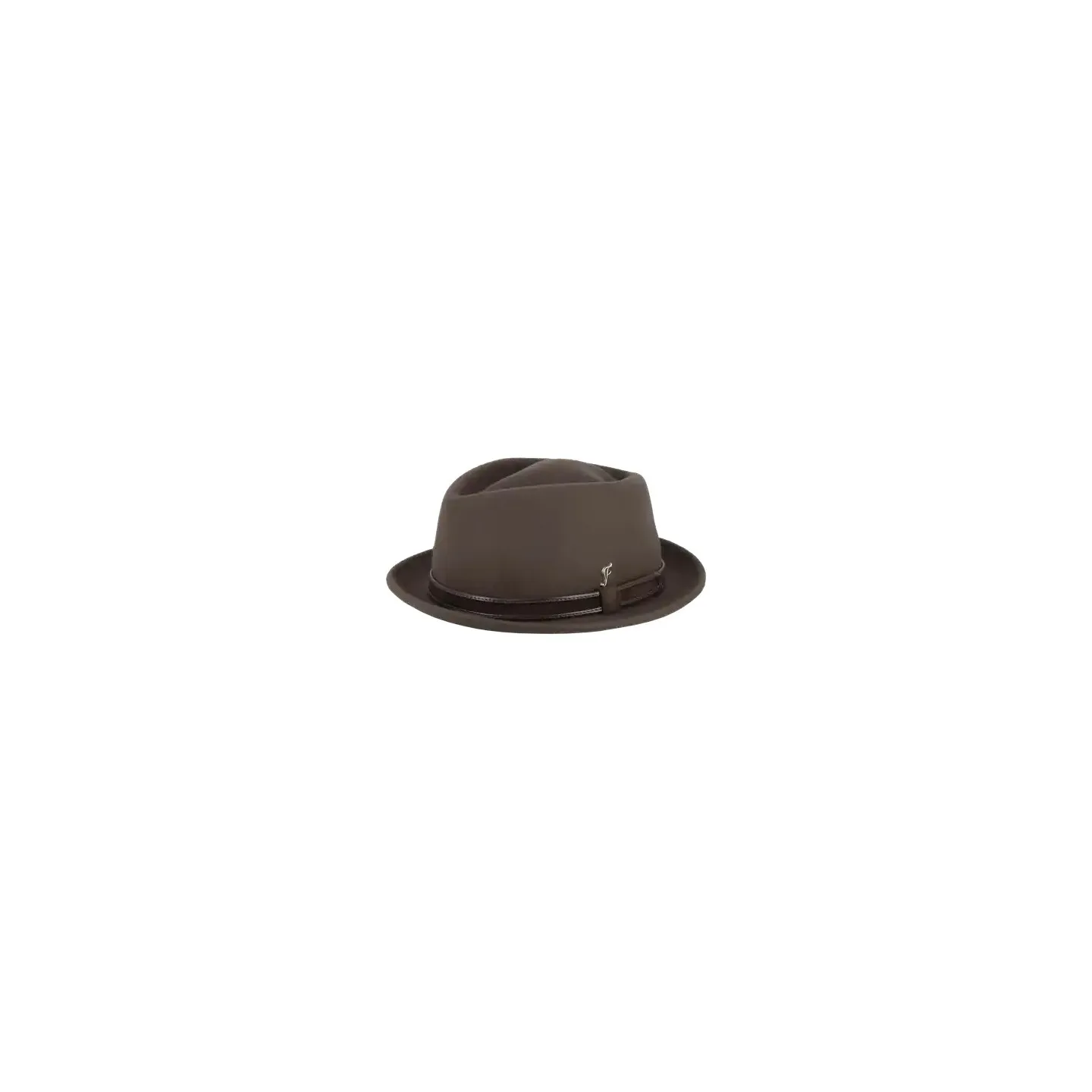 Porkpie Novare Taupe Felt Hat - Fléchet ref: 22380| Chapellerie Traclet