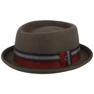 Porkpie Crooner Taupe Felt Hat - Fléchet Reference: 22743| Chapellerie Traclet