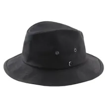 Giovanni Black Oiled Cotton Hat - Fléchet Reference: 22745| Chapellerie Traclet