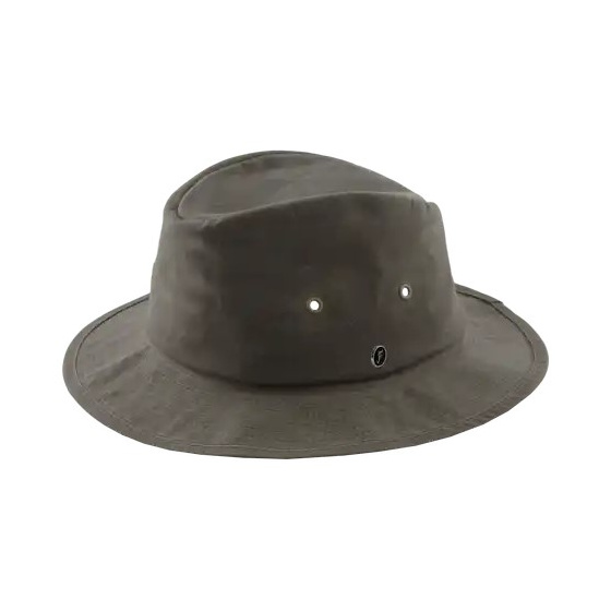 Chapeau Giovanni Coton Huilé Kaki - Fléchet