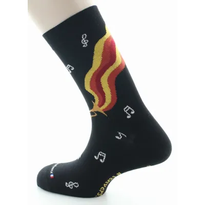 Chaussettes Hommes Musique Coton Bio Noir - Perrin