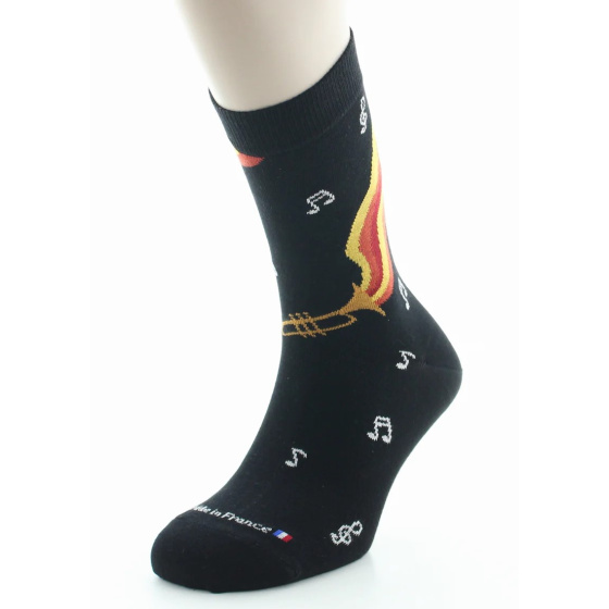 Men's Music Organic Cotton Black Socks - DAGOBERT