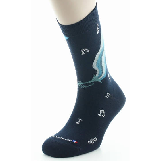 Men's Music Organic Cotton Navy Socks - DAGOBERT