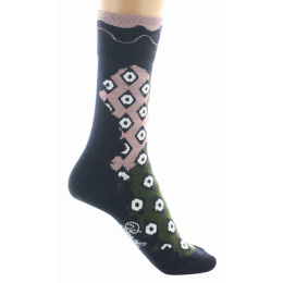Women's Losanges Wool Socks Made in France - Berthe