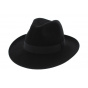 Chapeau Fedora Justin Feutre Poil Noir Imperméable - Traclet