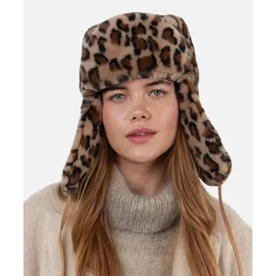 Lucerne Faux Fur Leopard Print Ushanka - Barts Reference: 22769| Chapellerie Traclet