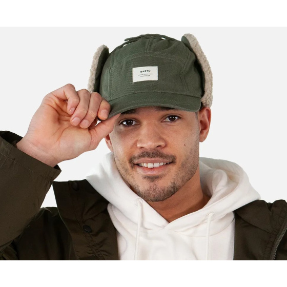 Hafnar Cap with Faux Fur Ear Flaps Army - Barts