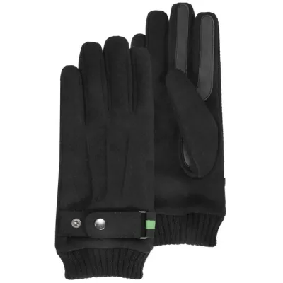 Gants Homme Tissu Lainé Noir - Isotoner