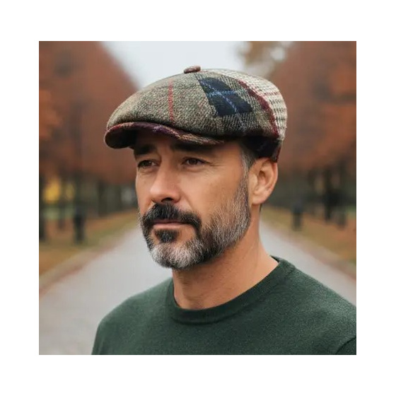 Casquette Faustin Irlandaise Patchwork Laine - Fléchet