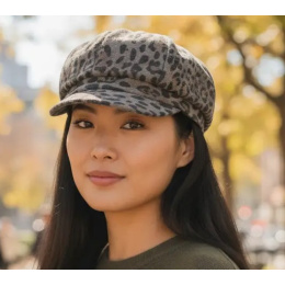 Alessia Leopard Newsboy Cap - Fléchet