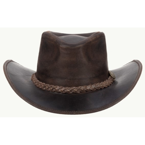 Chapeau Australien Fitzroy Cuir Marron - SCIPPIS - Traclet Chapeau Australien Fitzroy Cuir Marron - SCIPPIS - Traclet