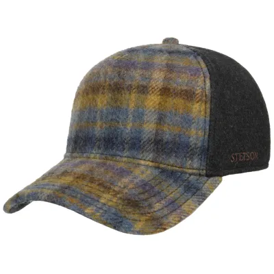 Plano Woolrich Wool Cap Brown & Blue - Stetson Reference: 22814 | Chapellerie Traclet