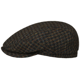 Dundalk Harris Midnight Blue Virgin Wool Tweed Flat Cap - Stetson