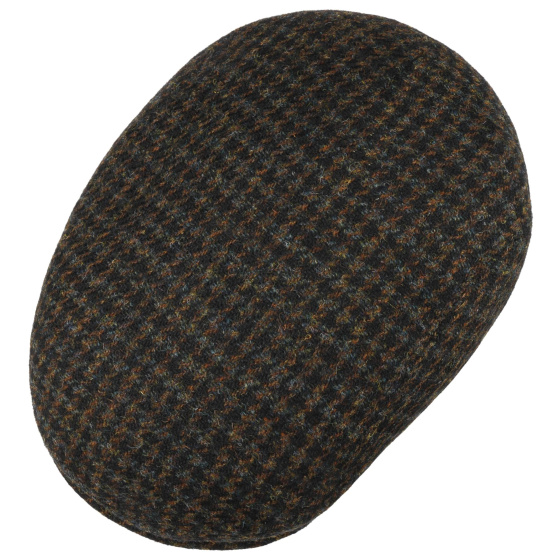 Casquette Plate Dundalk Harris Bleu Nuit Tweed Laine Vierge - Stetson