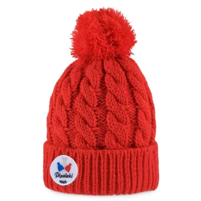 Bonnet à Pompon Gstaad Rouge - Pipolaki