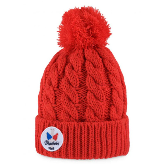 Pom-Pom Beanie Gstaad Red - Pipolaki