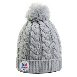Bonnet à Pompon Gstaad Gris Clair - Pipolaki