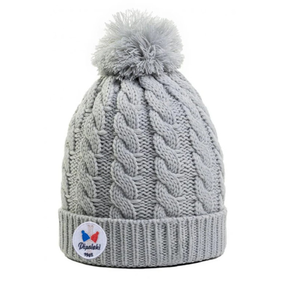 Gstaad Light Gray Pompom Beanie - Pipolaki