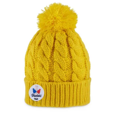 Bonnet à Pompon Gstaad Jaune Moutard - Pipolaki