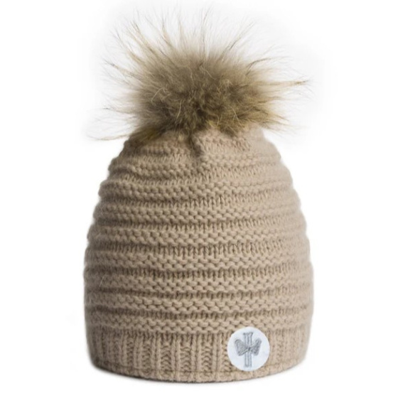 Naiade Beige Pompom Beanie - Pipolaki