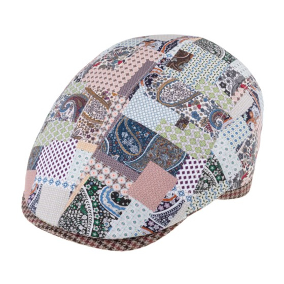 Alvize Beige Paisley Pattern Flat Cap - Traclet