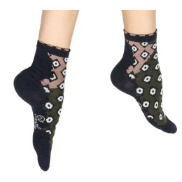 Chaussettes Courtes Femme Losanges Laine Made in France - Berthe