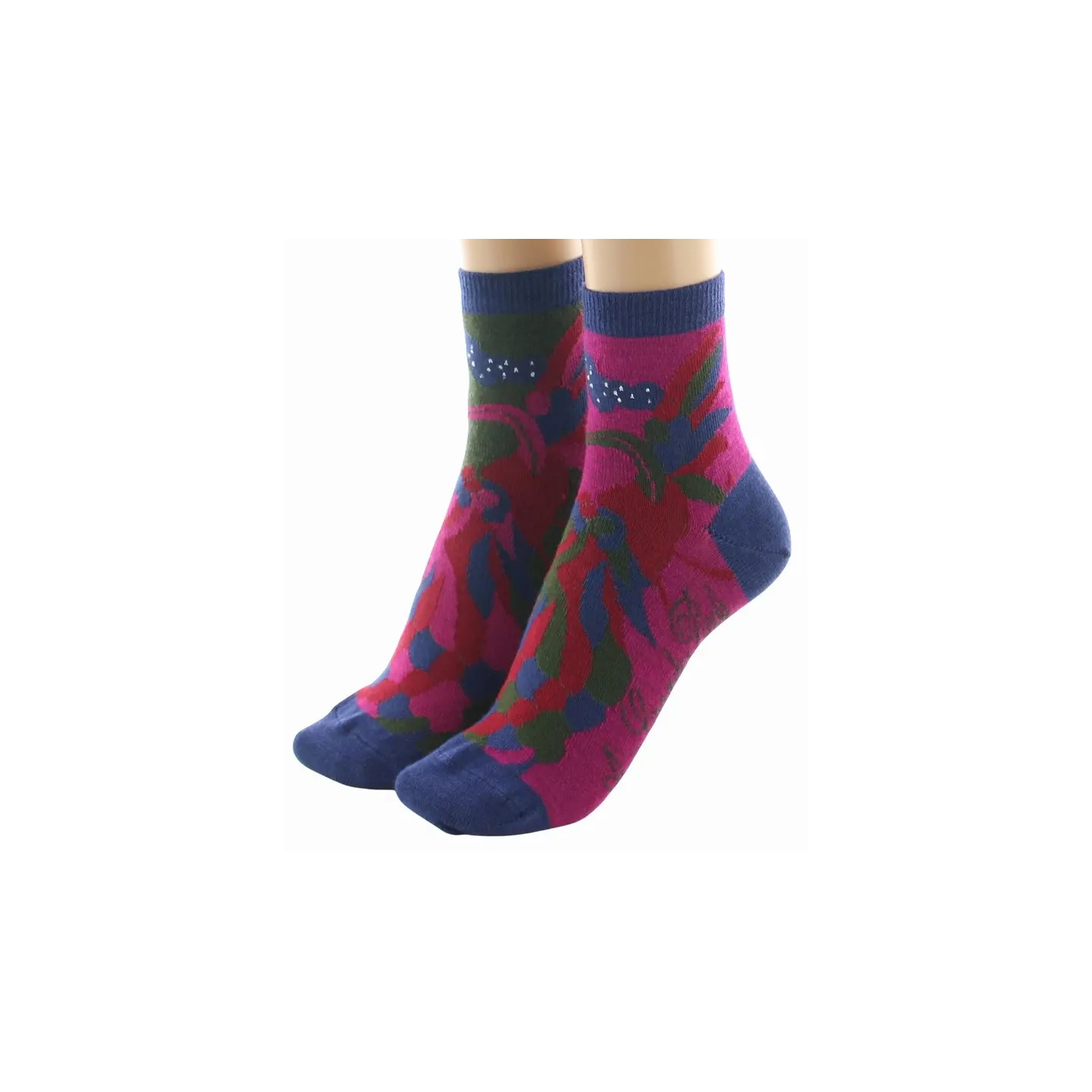 Women's Short Combed Peacock Socks Made in France - Berthe Reference: 22897| Chapellerie Traclet
