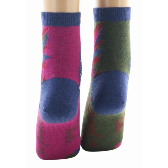 Women's Short Combed Peacock Socks Made in France - Berthe