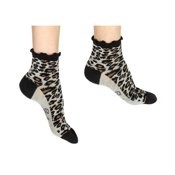 Women's Short Leopard Socks Made in France - Berthe