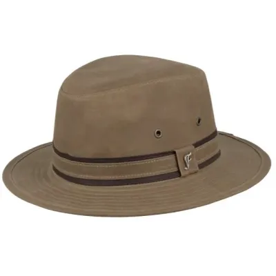 Sintra Waterproof Oiled Cotton Hat Camel - Flechet ref 22902 chapellerie traclet