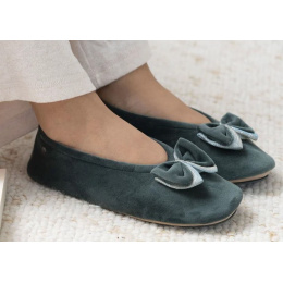 Women's Ballet Slippers Bow Sage - Isotoner