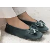 Chaussons Ballerines Femme Nœud Sauge - Isotoner