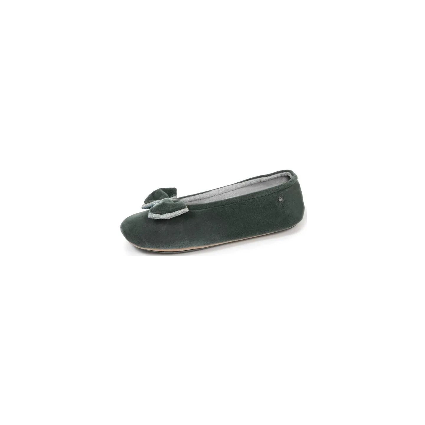Women's Ballet Slippers Bow Sage - Isotoner - Traclet Shop Reference: 22905| Chapellerie Traclet