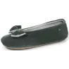 Chaussons Ballerines Femme Nœud Sauge - Isotoner  - Boutique Traclet Reference : 22905| Chapellerie Traclet