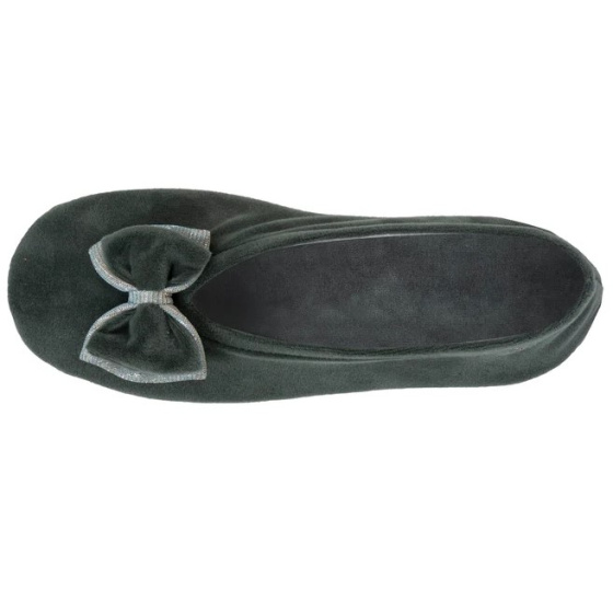 Chaussons Ballerines Femme Nœud Sauge - Isotoner