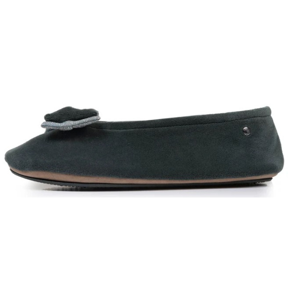 Chaussons Ballerines Femme Nœud Sauge - Isotoner