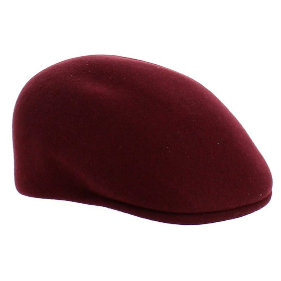 Burgundy Wool Domed Ascot Cap - Traclet