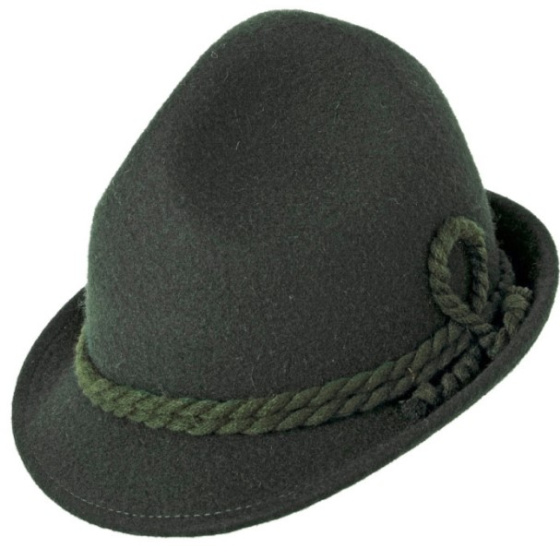 Chapeau Tyrolien Enfant Feutre Laine Vert - Traclet