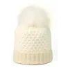 Bianca White Fur Pompom Beanie - Kristo Reference: 22916 | Chapellerie Traclet