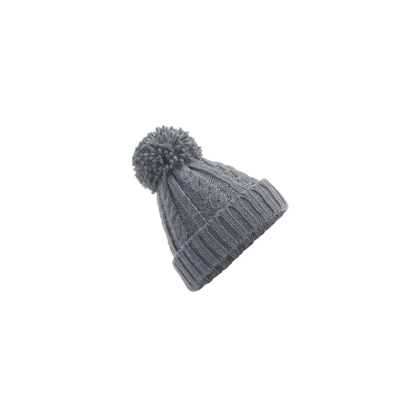 Bonnet À Pompon Tricote Oversize Gris - Traclet