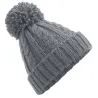 Pompom Knit Beanie Oversize Gray - Traclet Reference: 22919 | Chapellerie Traclet