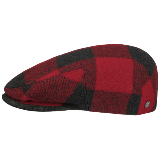 Kent Black & Red Virgin Wool Cap - Lierys